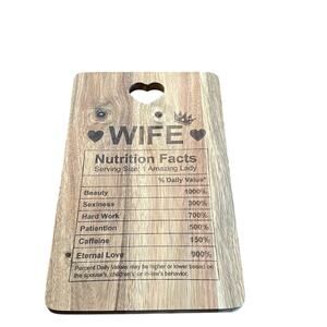 Wood Cutting Board “Wife” Decorative Functional Giftware